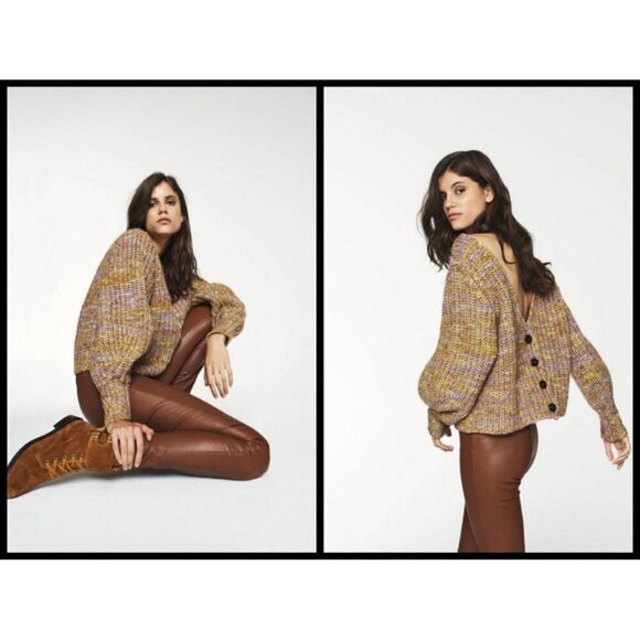 BA&SH HAILI MARLED CARDIGAN - YELLOW COMBO - Picture 4 of 16